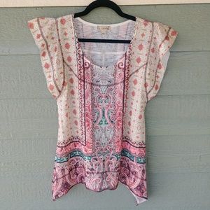 Boho India Butterfly Sleeve Top